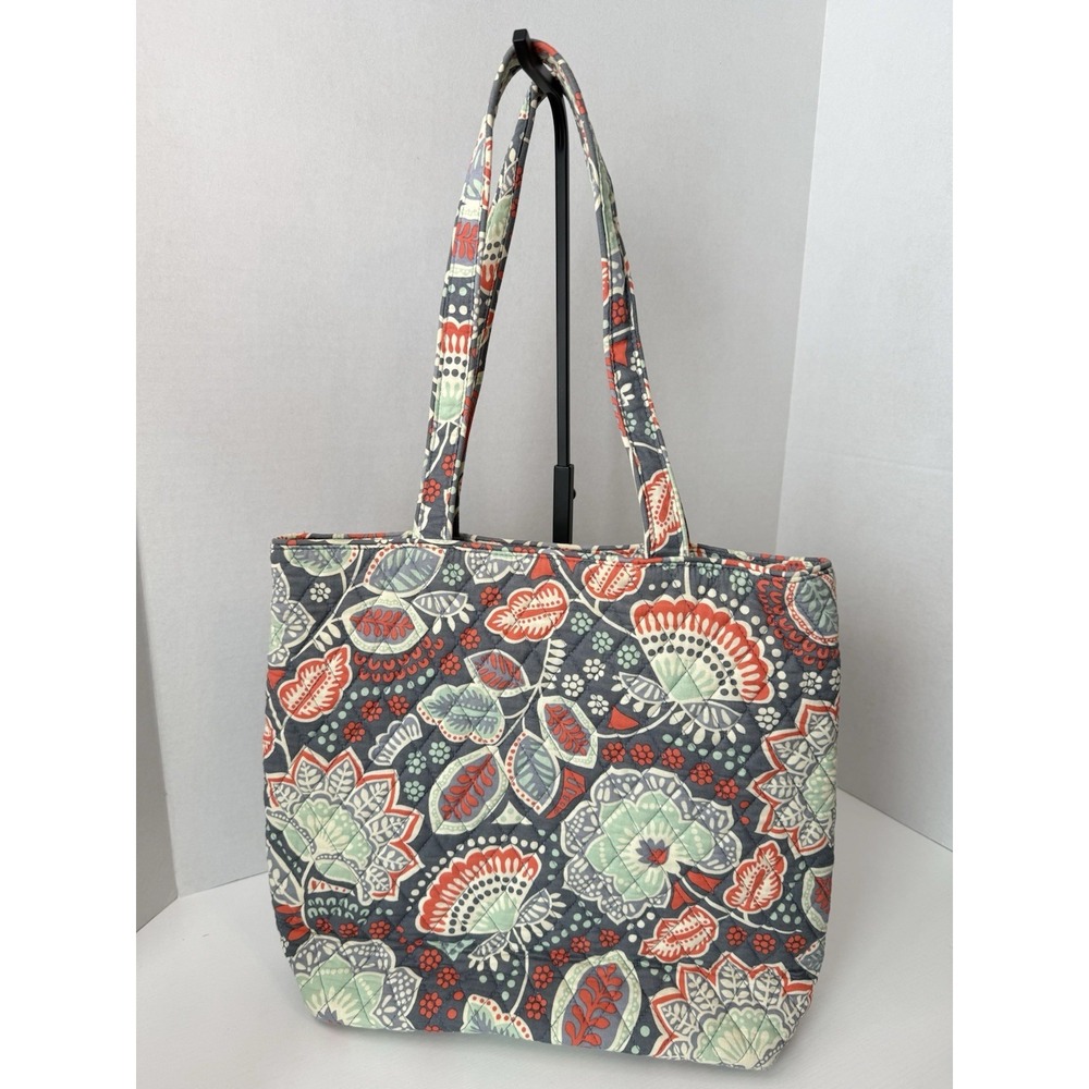 Vera Bradley Tote Shoulder Bag Gray Nomadic Floral 15702 Retired Print